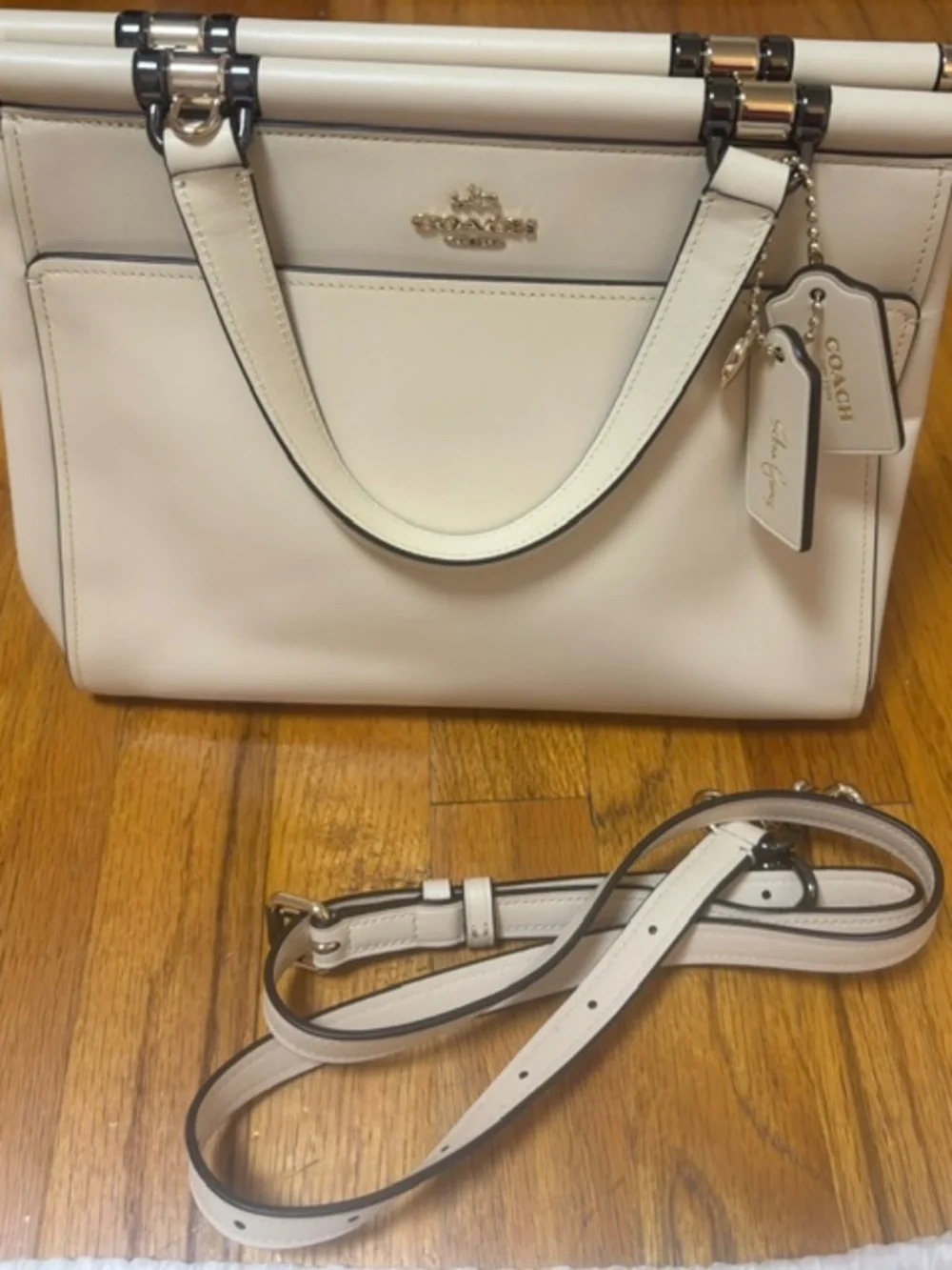 Coach x Selena Gomez - Grace Satchel in Cream Refined Leather, Limited Edition